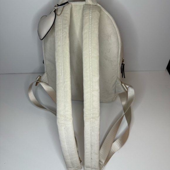 New Juicy Couture Velvet Mini Gray Rhinestone Logo Angel Backpack Heart Puff Tag main image 4